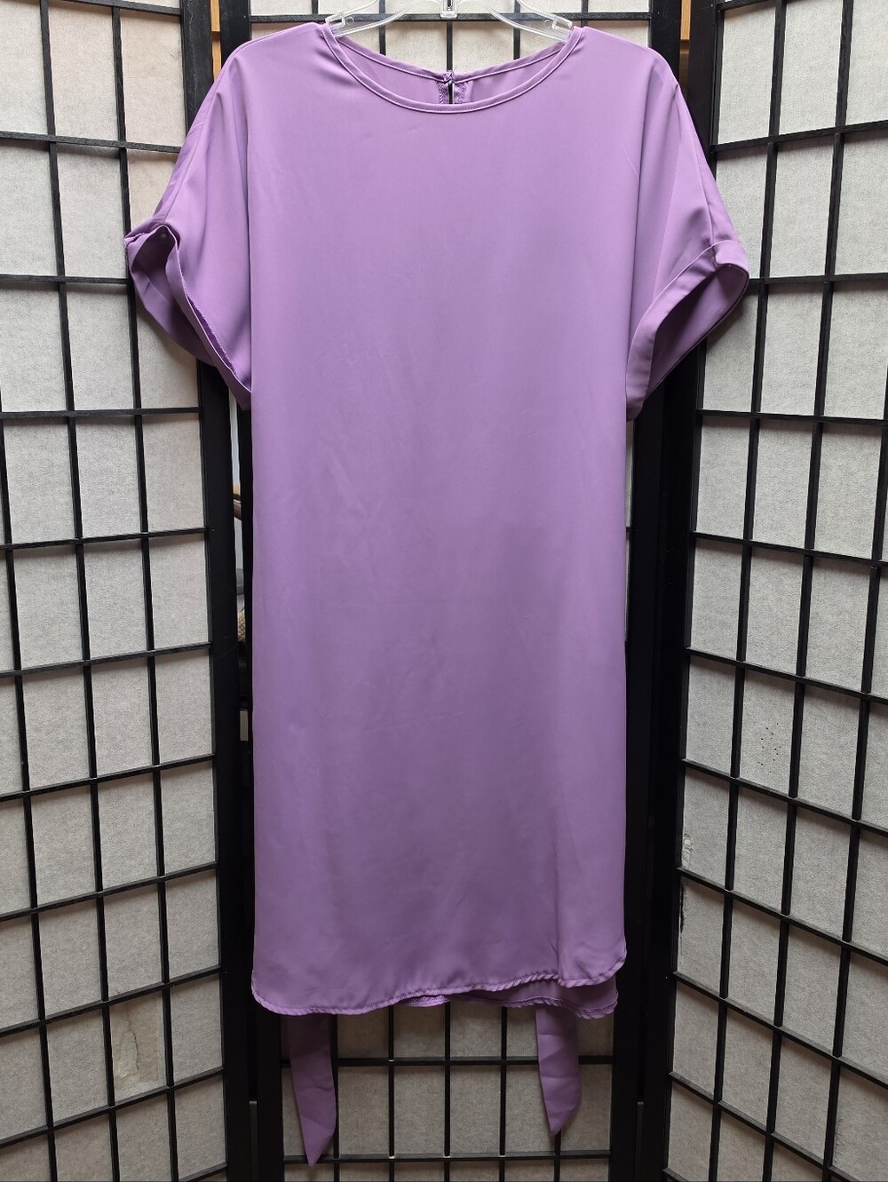 🔮 Lilac Basic Shirt Polyester Dress Juniors XL Womens L